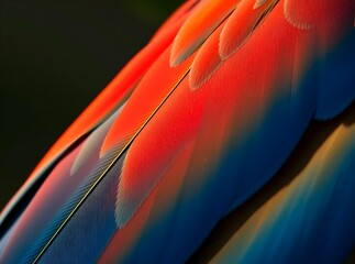 Vibrant Macaw Feather Up Close
