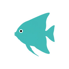Fototapeta premium Flat Vector Illustration of Blue Angelfish Icon 