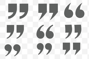 Quote mark collection. Quotation icon set. Vector illustration