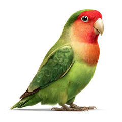 Abyssinian Lovebird Realistic Detailed Bird Isolated on Transparent Background