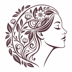 Art Deco Woman Portrait – Vintage Flapper Girl Illustration in Retro Style