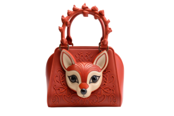 Stylish handbag featuring a fox design in burnt orange