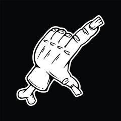 Halloween Horror Zombie Hand Gesture Doodle Artwork