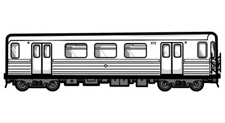 Subway train illustration side view of public transportation vehicle