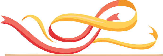 Red and yellow ribbons flowing dynamically vector