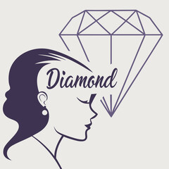 Elegant Woman Face with Artistic Feather Design