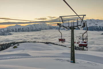 Old disused ski chairs