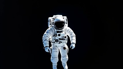 A lone astronaut in a white spacesuit drifts weightlessly through the infinite, dark void of outer space, symbolizing exploration, solitude, and humanity's reach. - Powered by Adobe