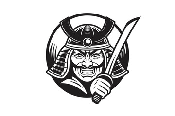 Cartoon Warrior with Sword on White Background Asset