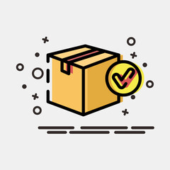Icon cargo verification. Export import elements. Icon in MBE style.