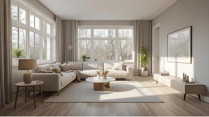 Interior Ruang Tamu Modern Bergaya Skandinavia