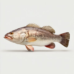 Fototapeta premium Realistic Freshwater Bass Fish Isolated on White Background