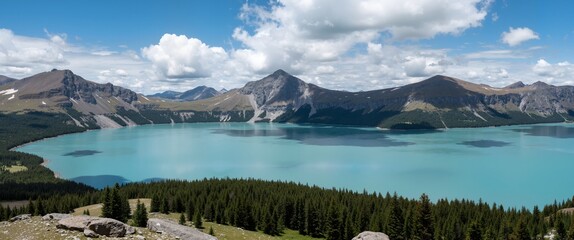 mountain lake in the morning