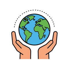 Earth Held Gently in Hands Representing Global Care and Protection.