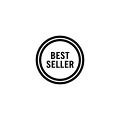 Simple black and white circular badge proclaiming 