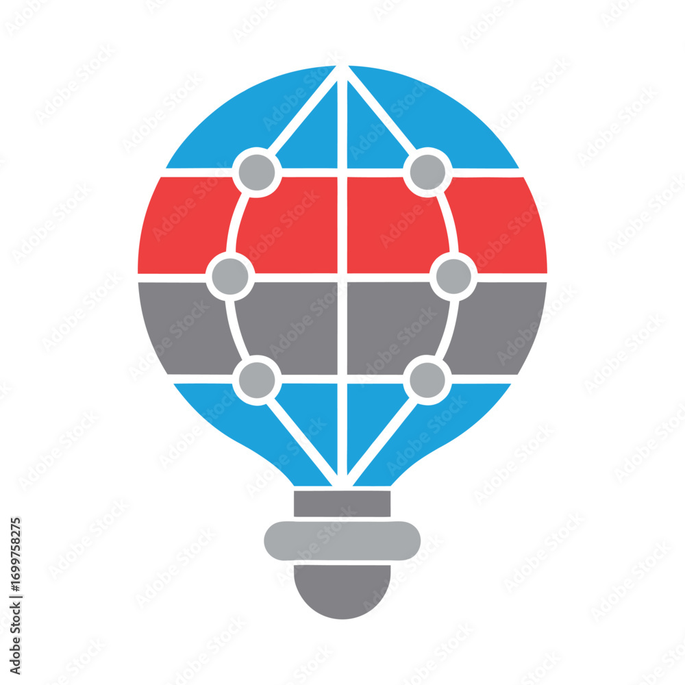 Poster abstract lightbulb globe network connection concept graphic vector
