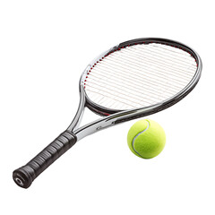 Tennis racket and ball ready for a game