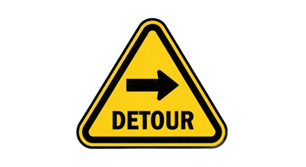 Yellow detour sign