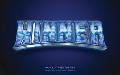 The winner  3D editable text style effect	