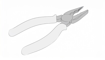 Fototapeta premium gray pliers hand tool white background