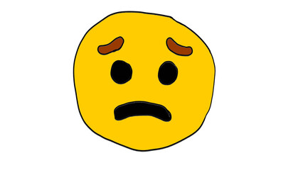 Hand-Drawn Sad face Illustration