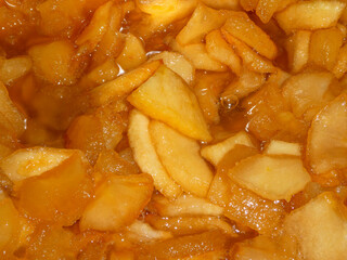 Sweet Homemade Apple Jam Cooking in a Pot