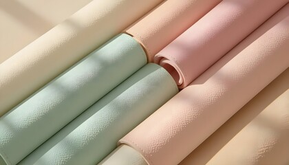 Pastel Suede and Leather Rolls Textured Background