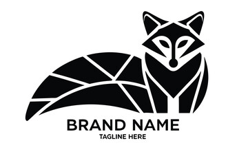 Fox Geometric Logo Icon on White Background Design