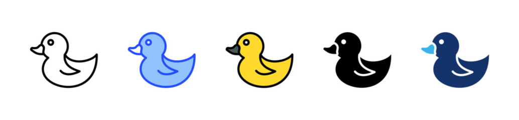 Rubber Duck Icon Collection With Multiple Styles