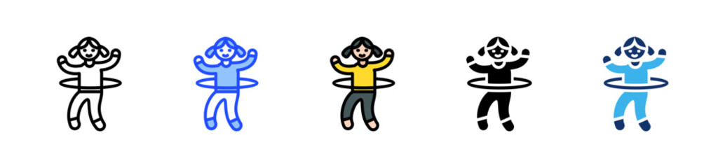 Hula Hoop Icon Collection With Multiple Styles