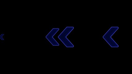 Glowing Neon left arrow doing direction information animation. Neon glowing arrow animation, Arrow pointing left, beautiful left neon arrow icon animation . neon arrow sign animation.black background - Powered by Adobe