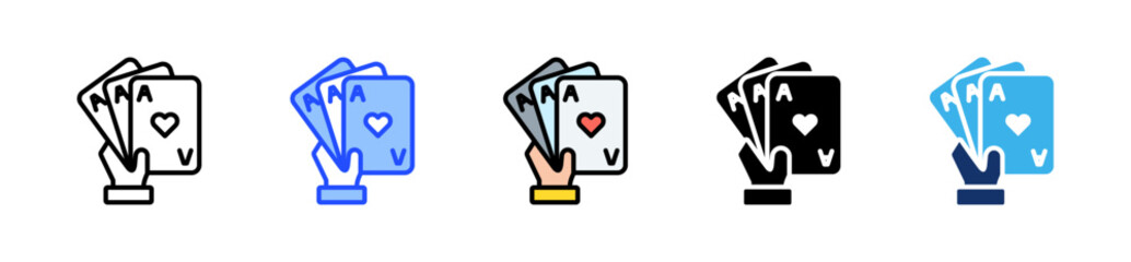 Playing Cards Icon Collection With Multiple Styles