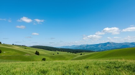 landscape with mountains and blue sky