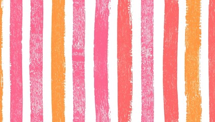 Vibrant vertical stripes with textured brush strokes in pink and orange