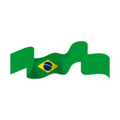 Brazil republik day decoration wave flag design