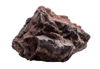 Close-up of a rough, dark-reddish rock.  Textured surface with uneven, jagged edges.  Solid, weighty appearance