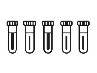 Modern Blood Collection Tubes Icon in Minimal Precise Vector Line Artwork