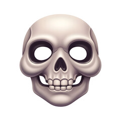 Realistic human skull with empty eye sockets and teeth on black Skeleton transparent background