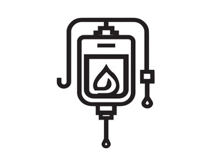 Functional Blood Transfusion Set Icon in Stylish Precise Vector Artwork Design