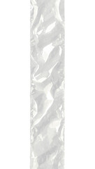Crinkled clear cellophane strip, vertical, isolated
