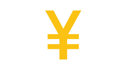 Obraz premium Isolated golden yuan symbol on white background illustrating financial concepts, trade and exchange, monetary currency, banking, global finance