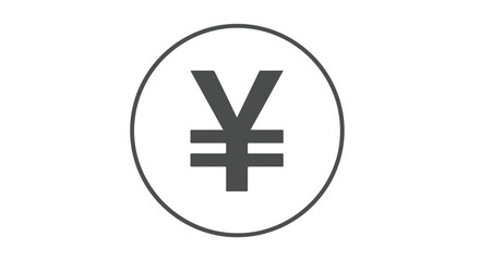 Obraz premium Yen or yuan currency symbol outlined inside of a circle on a clean white background, financial concept