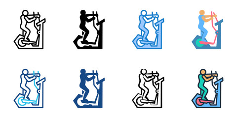 Elliptical Trainer icon set multiple style collection 
