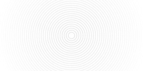 Bright white abstract background with a minimalist design. Background with a circular gray dotted design. Modern and futuristic geometric pattern.