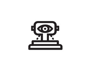 Clean Eye Wash Station Icon Illustration in Sleek Medical Vector Artwork Style