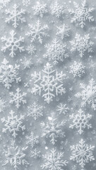Winter snowflakes on soft gray-blue background