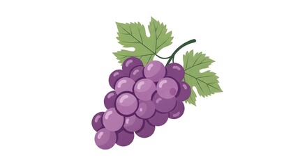 Fototapeta premium Vibrant purple grapes with fresh green leaves, perfect for healthy eating and culinary inspiration