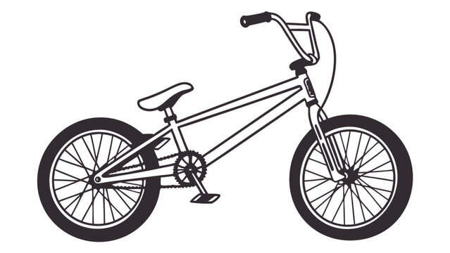 Stylized graphic representation of a robust stunt bicycle, symbolizing freedom, youthful energy, and urban exploration through exciting rides and tricks