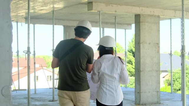 Experts assess scope of work studying layout of building. Floor plan allows to inspect rooms arrangement and suggest steps to solve construction task