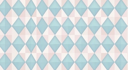 Pastel Diamond Pattern: Light Blue and White Geometric Design